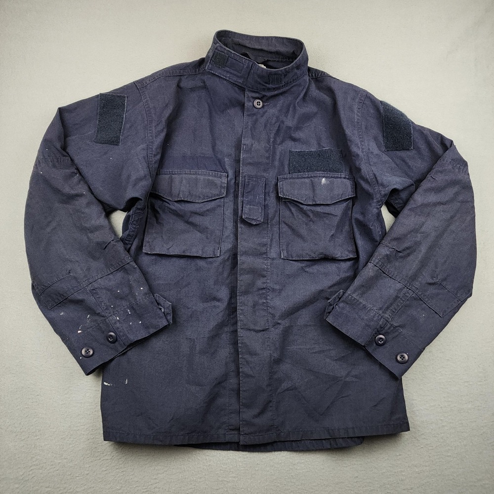 US Military Flame Resistant Coat Jacket Mens Medium Regular Navy Blue Uniform